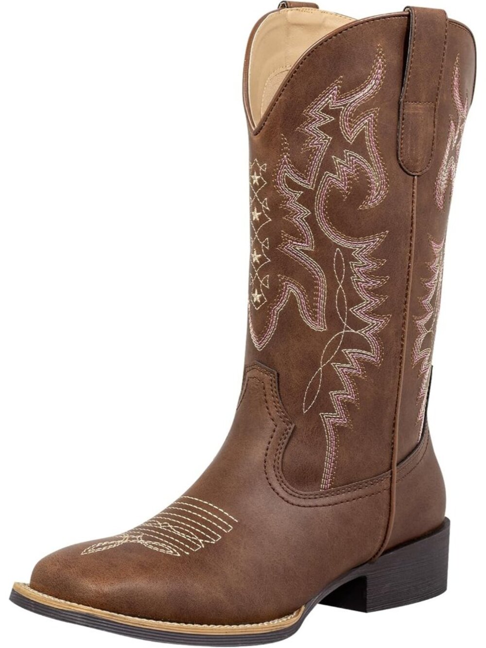 J's.o.l.e Cowboy Woman Wide Mid Calf Fashion Embroidered Western Cowgirl Boots